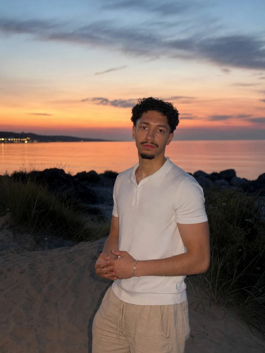 Moe by the water at sunset